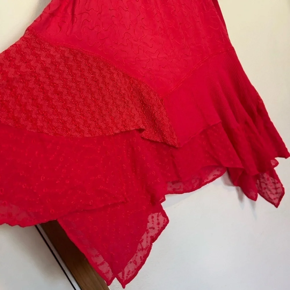 Catherines Pull-On  Asymmetrical Hem Maxi Skirt Lace Fairy Cottage 2X